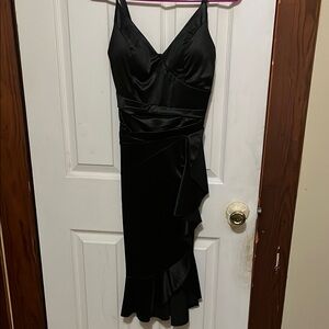 Elegant Black Satin Dress